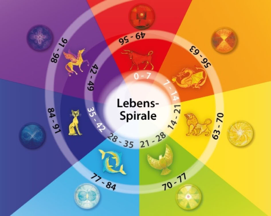 Die Lebensspirale mit Zuordnung der Energieetagen